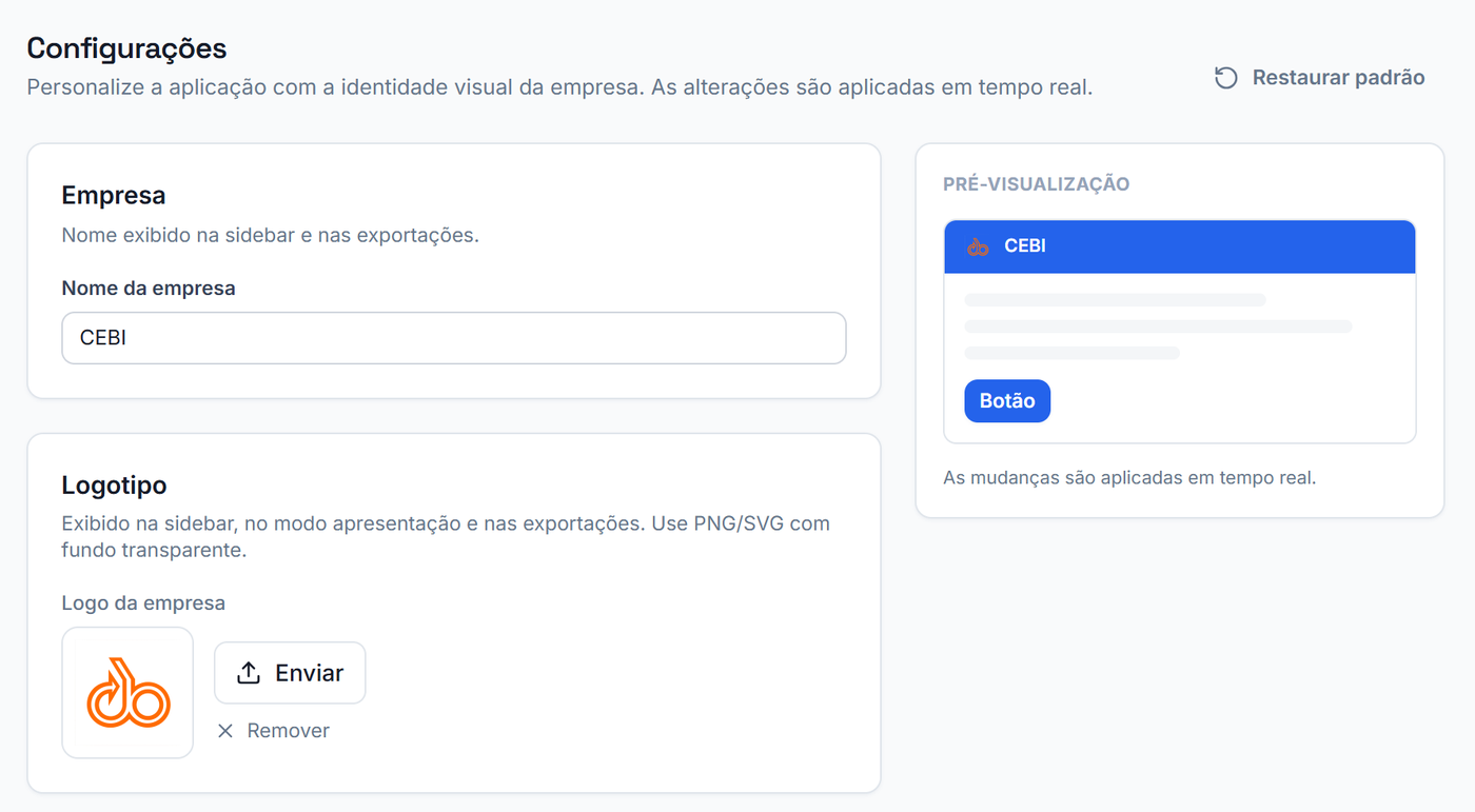 Configurações