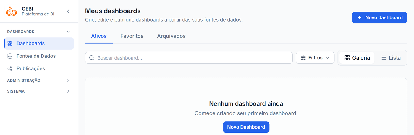 Tela inicial e navegação